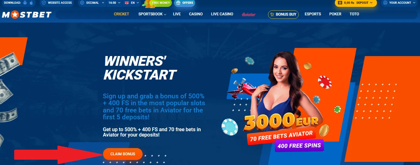 mostbet activating a bonus