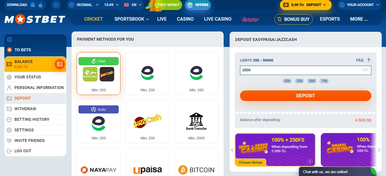 How to Make a Mostbet Deposit